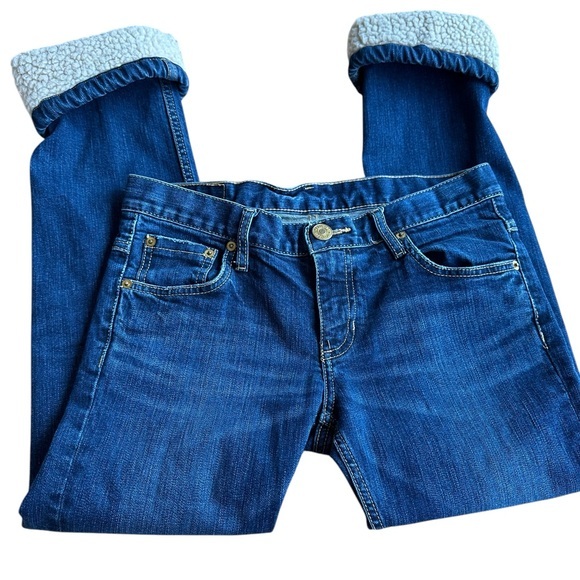 Selvedge Fleece Cuff Capri Jeans Blue Wash Industry Korea Low Rise Size 29x23 - Picture 3 of 16